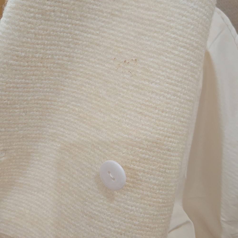 Zara Women's Blazer Coat, Wool Blend, Unlined, Creamy White, Buttons, Small - Picture 16 of 16